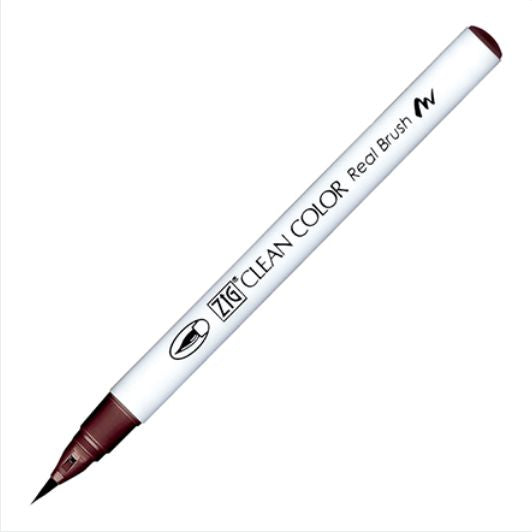 Caneta Pincel Kuretake Zig Clean Color Real Brush Bordeaux Red 207